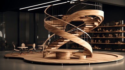 retail of modern wooden spiral stairs 8k,