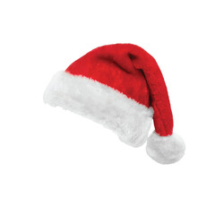 red santa hat. New Year red hat. - stock vector. - obrazy, fototapety, plakaty