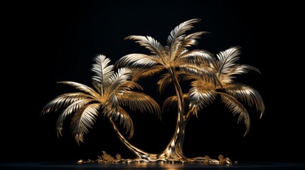 golden palm tree ai generated