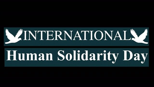 International Human Solidarity Day - Lower third - 4k - Alpha