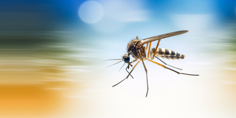 Mosquito in fast flight with motion blur effect. - obrazy, fototapety, plakaty