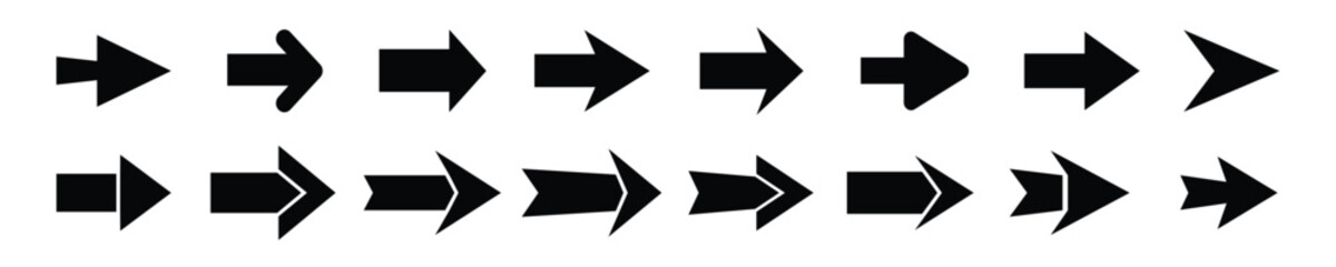 Arow set symbol icons vector. for web design Arrow icon. Simple vector arrow illustration. Black icons.