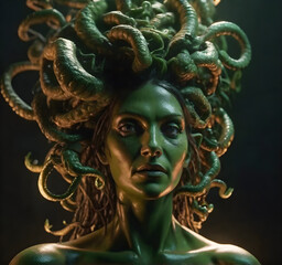 Gorgon: The Terrifying Mythological Monster. generative AI