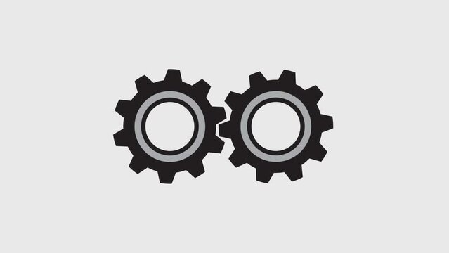 Gears rotating on green screen background motion graphic effect