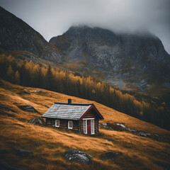 small cottage in the mountains