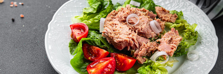 tuna salad fresh meal tuna canned eating cooking appetizer food snack on the table copy space food background rustic top view
