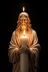 Candle in shape of Hesus Christ. Generative Ai