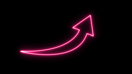 Neon purple arrow icon. neon light right arrows. shining direction arrows. Glowing neon arrow sign on black background.