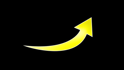 Neon arrow icon. neon light arrows. shining direction arrows. Glowing arrow pointing up in dark space. Chart in the form of a luminous arrow pointing up.