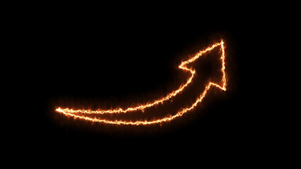 Neon arrow icon. neon light arrows. shining direction arrows. Glowing arrow pointing up in dark space. Chart in the form of a luminous arrow pointing up.