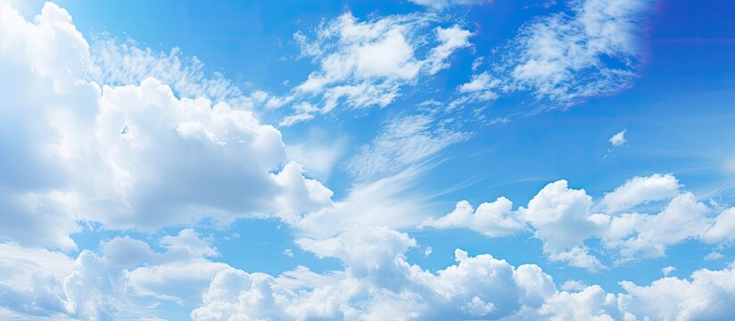 An expansive blue sky and clouds fill the heavens creating a stunning abstract backdrop on this sunny day
