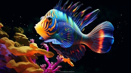 Colorful tropical fish life in the coral reef animals.Generative AI - obrazy, fototapety, plakaty