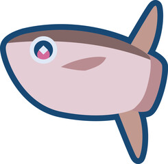 かわいいクサビフグのイラスト