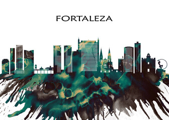 Fortaleza Skyline. Cityscape Skyscraper Buildings Landscape City Downtown Abstract Landmarks Travel Business Building View Corporate Background Modern Art Architecture 
