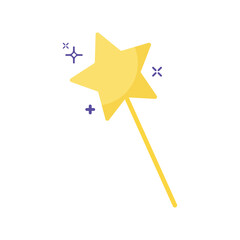 Isolated wand with a golden star shape icon Vector