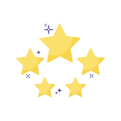 Isolated group of golden star shapes icon Vector