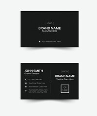 Modern and simple creative business card vector design template with black and white color and beautiful pattern.This card for business and personal use....