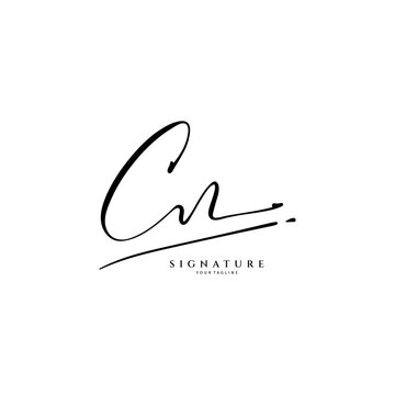 C, N, CN handwriting logo of initial signature