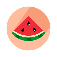 Slice of watermelon cartoon icon