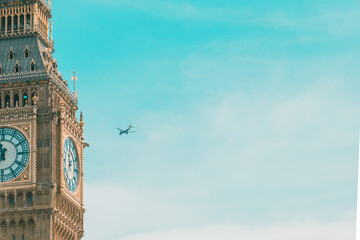 big ben and airplane