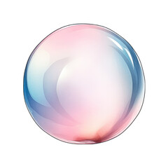Obraz premium Iridescent bubble, watercolor, pastel colors, isolated on white background