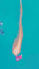 Aerial photography of Fishbone Sandbank Scenic Area in Dongshan County, Zhangzhou City, Fujian Province, China