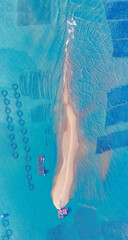 Aerial photography of Fishbone Sandbank Scenic Area in Dongshan County, Zhangzhou City, Fujian Province, China