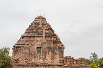 Ancient Indian architecture Konark Sun Temple in Odisha, India. This historic temple was built in 13th century. This temple is an world heritage site.
