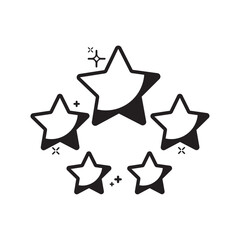 Isolated group of monochrome star shapes icon Vector