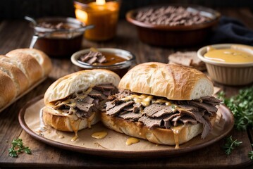 A Delicious Roast Beef Sandwich on a Plate