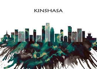 Kinshasa Skyline. Cityscape Skyscraper Buildings Landscape City Downtown Abstract Landmarks Travel Business Building View Corporate Background Modern Art Architecture 
