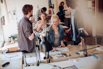 Diverse group of businesspeople working in a office