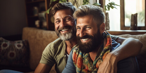Couple of homosexual men - obrazy, fototapety, plakaty