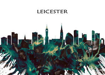 Leicester Skyline. Cityscape Skyscraper Buildings Landscape City Downtown Abstract Landmarks Travel Business Building View Corporate Background Modern Art Architecture 
