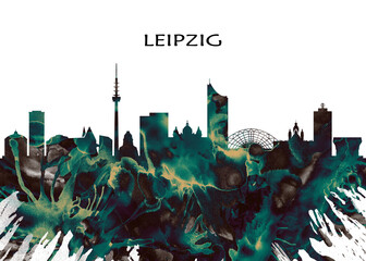 Leipzig Skyline. Cityscape Skyscraper Buildings Landscape City Downtown Abstract Landmarks Travel Business Building View Corporate Background Modern Art Architecture 
