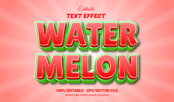 water melon editable text effect