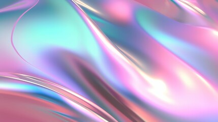 Digital render of a colorful bright holographic fabric background