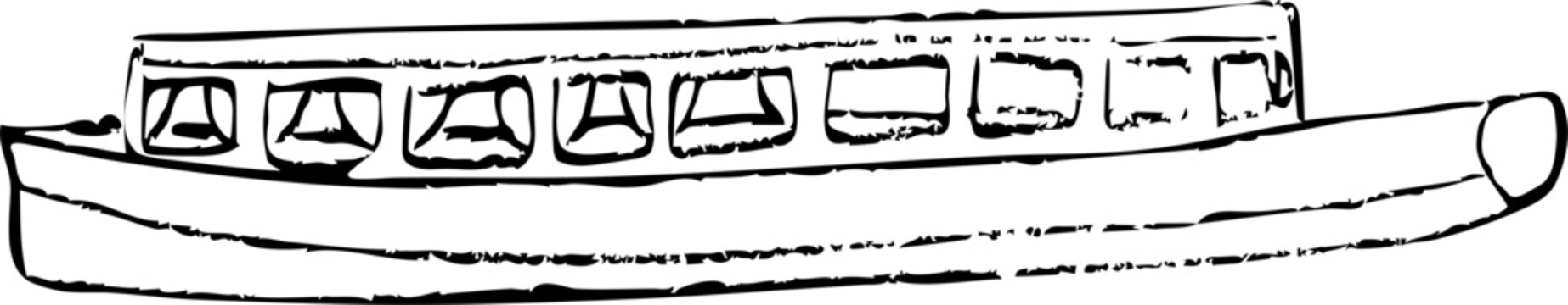 recommend clip art: Amsterdam house boat ink drawing 