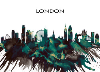 London Skyline. Cityscape Skyscraper Buildings Landscape City Downtown Abstract Landmarks Travel Business Building View Corporate Background Modern Art Architecture 
