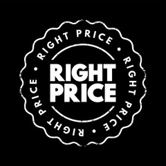 Right Price text stamp, concept background