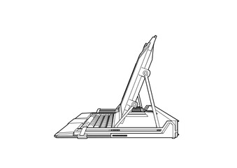 Cyberpunk Laptop Computer Silhoutte Illustration