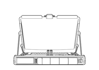 Cyberpunk Laptop Computer Silhoutte Illustration