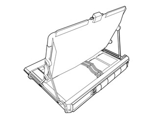 Cyberpunk Laptop Computer Silhoutte Illustration
