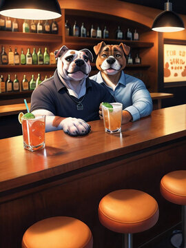 Bar de Canes: Dos Amigos Disfrutando