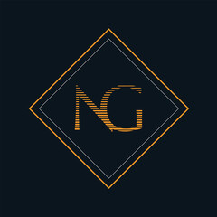 Vector illustration of a creative logo design template of NG initial letters