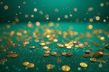 A Table Overflowing With Shimmering Gold Coins