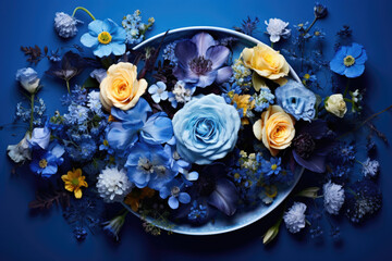 Flowers composition for blue monday