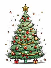 Fototapeta premium Christmas Tree Themed Clipart