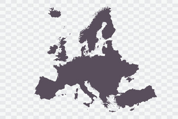 Fototapeta na wymiar Europe Map Graphite Color on White Background quality files Png