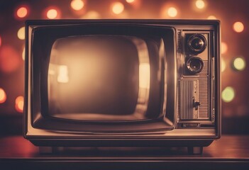 Retro old television on background 90s concepts Vintage style filtered photo